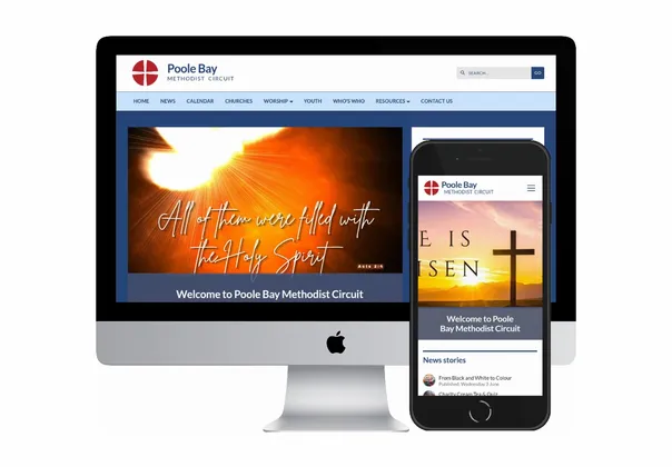 Desktop and mobile screenshots of the Poole Bay website