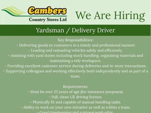 Cambers Job Vacancy