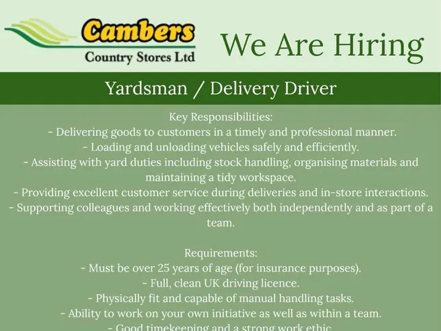 Cambers Job Vacancy