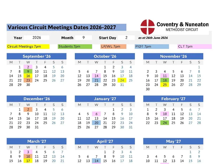2026-2027 Various Meeting Dates