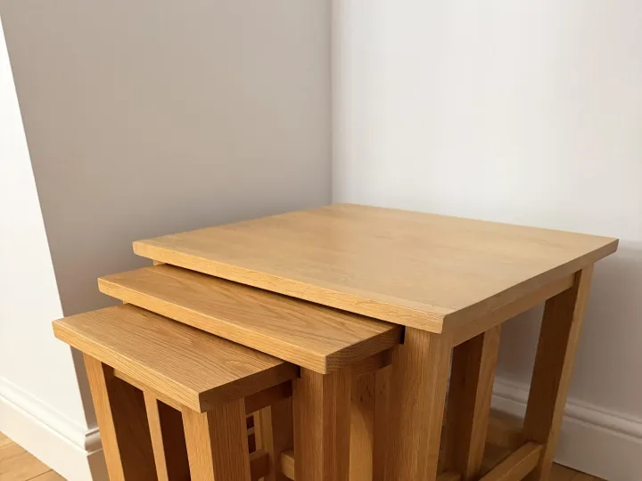 Items for sale &ndash; Nest of three wooden tables &pound;50