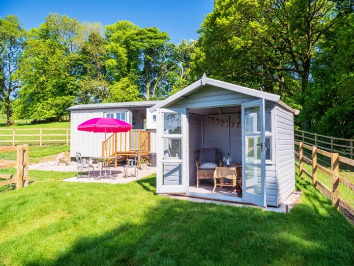 The summerhouse and terrace at the Shepherd’s Crook