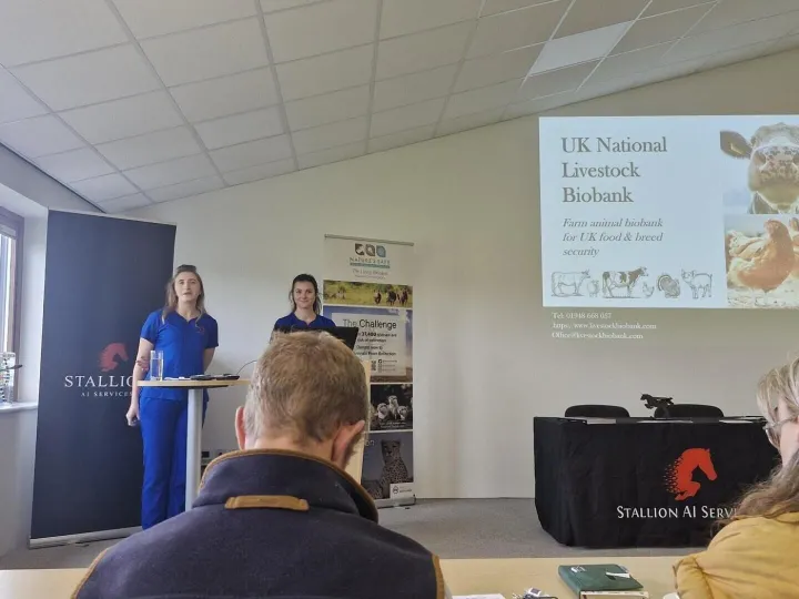 Lucy Morgan presenting the UK National Livestock Biobank to BCBC members