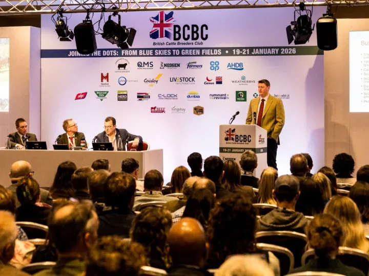 Scottish beef breeder John Elliot speaking at the 2026 British Cattle Conference