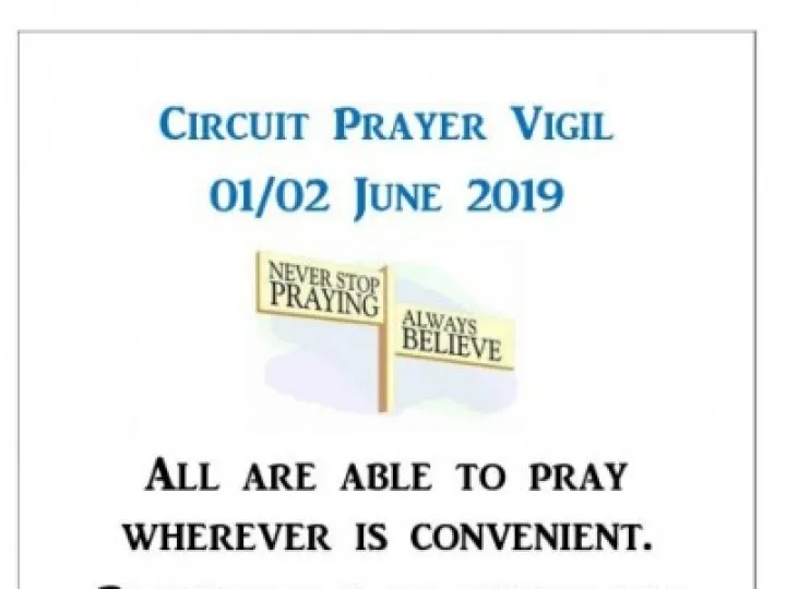 Circuit Prayer Vigil poster 2019