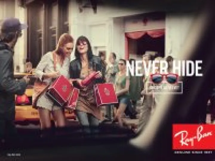 Ray Ban never sunglasses poster