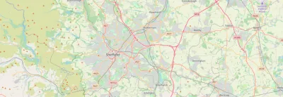 Map showing the location of Sheffield Methodist District