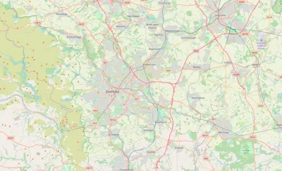 Map showing the location of Sheffield Methodist District