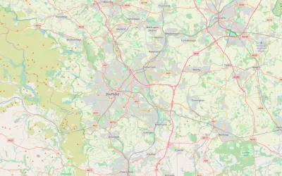 Map showing the location of Sheffield Methodist District