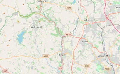 Map showing the location of Mid Derbyshire Methodist Circuit
