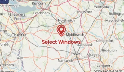 Map showing the location of Select Window Systems