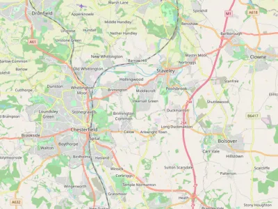 Map showing the location of Derbyshire North East Methodist Circuit