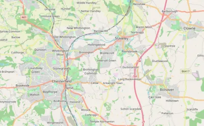 Map showing the location of Derbyshire North East Methodist Circuit