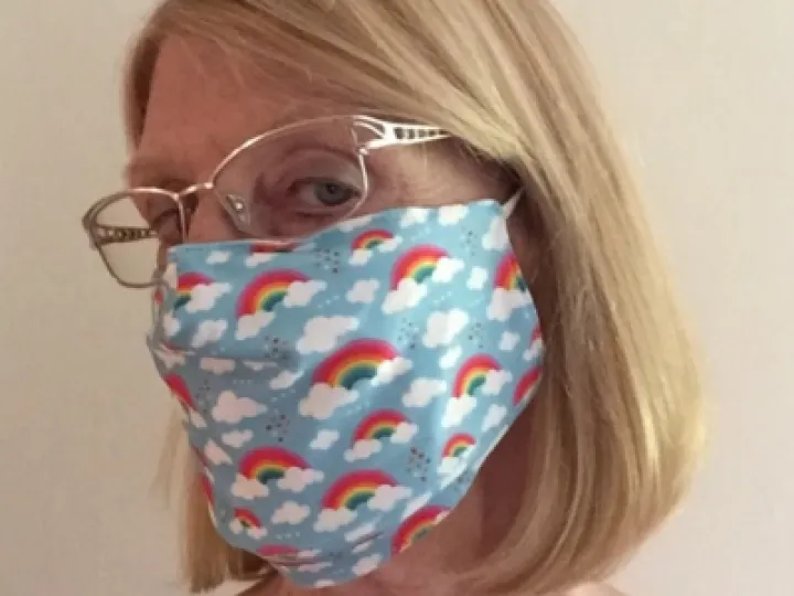 stef with mask