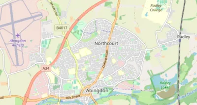Map showing the location of All Saints Abingdon