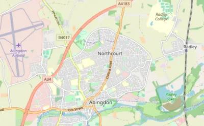 Map showing the location of All Saints Abingdon