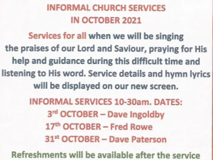 Informal Services &ndash; Oct 21
