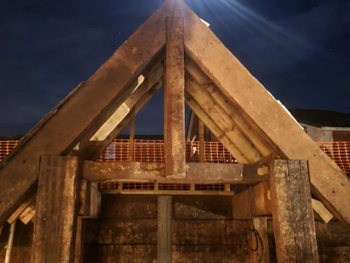 The stable at night