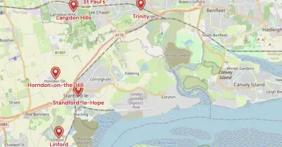 Map showing the location of South Essex Methodist Circuit