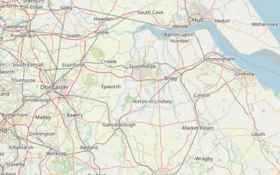 Map showing the location of Epworth, Scunthorpe & Gainsborough