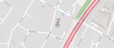 Map showing the location of Hucclecote Methodist Church