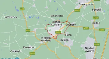 Map showing the location of Bishop Auckland & Shildon