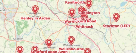 Map showing the location of South Warwickshire Circuit