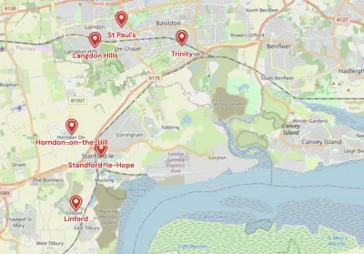 Map showing the location of Shropshire & Marches Methodist Circuit
