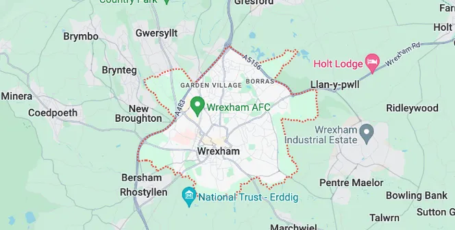 Map showing the location of Wrexham Methodist Circuit
