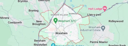 Map showing the location of Wrexham Methodist Circuit
