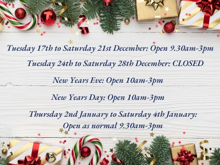 Christmas Opening Hours 2024-2