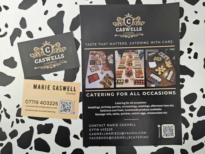 Caswells Catering Flyers and Business Cards