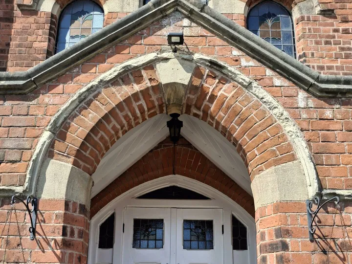 The entrance to Barlborough Methodist church
