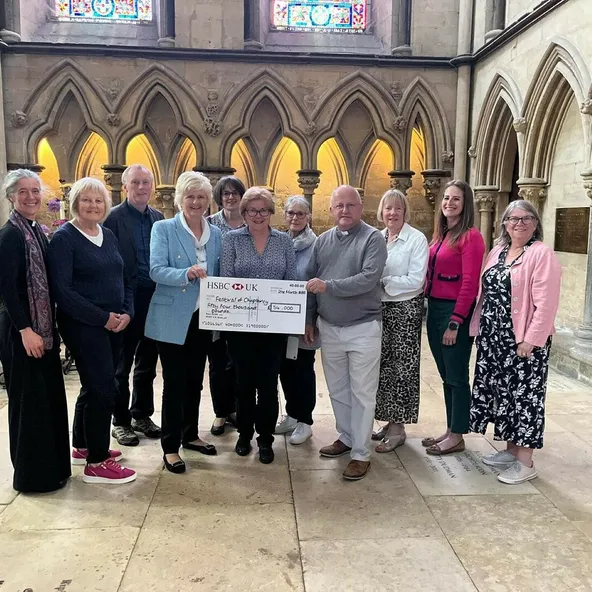 Festival of Chaplaincy Cheque Presentation