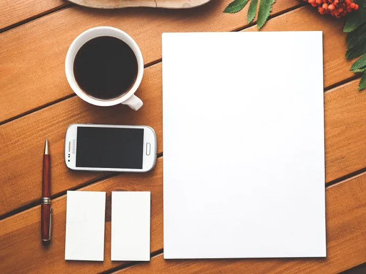 Coffee, phone, paper, business, branding, blank, b