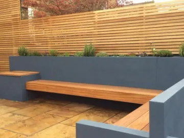 Decking with built-in planters