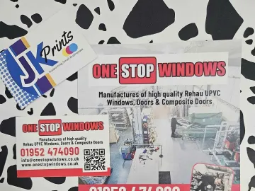 One Stop Windows A5 Flyers and Business Cards