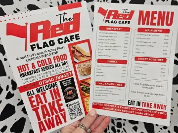 The Red Flag Cafe Menus A5 170gsm Silk