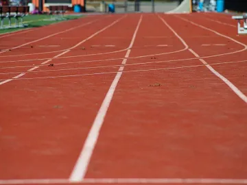 Track, race, perspective, running, speed, lane, sport, exercise, health, direction