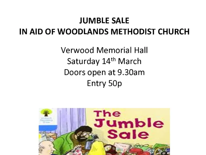 Woodlands Jumble Sale