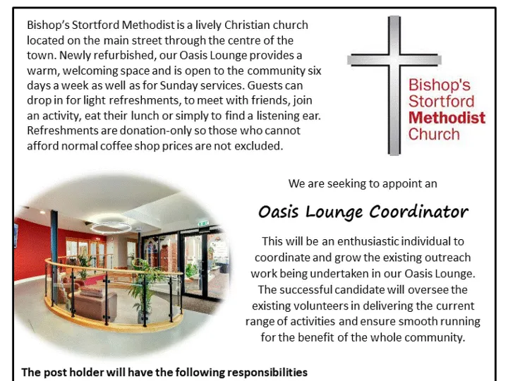 Oasis Lounge Coordinator Job Advert Draft 03