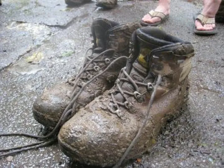 Muddy boots