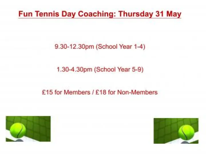 Tattenhall Tennis Club Events May 2018 Thurs