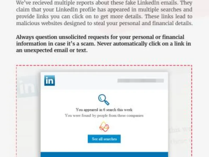 Linkedin Phishing Alert