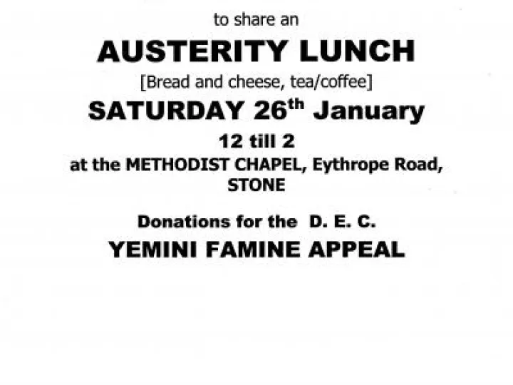 Austerity lunch poster
