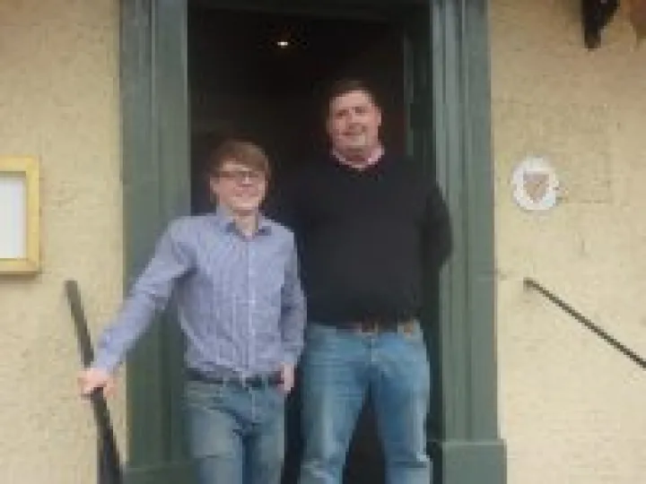 Richard Chamberlain & Moe Jones outside G & D