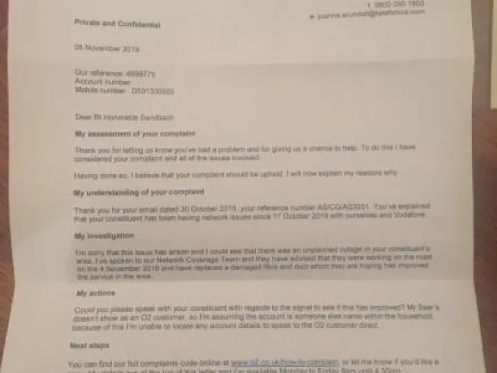 Letter – Response to Phone outage Problem Img 3316 (1)