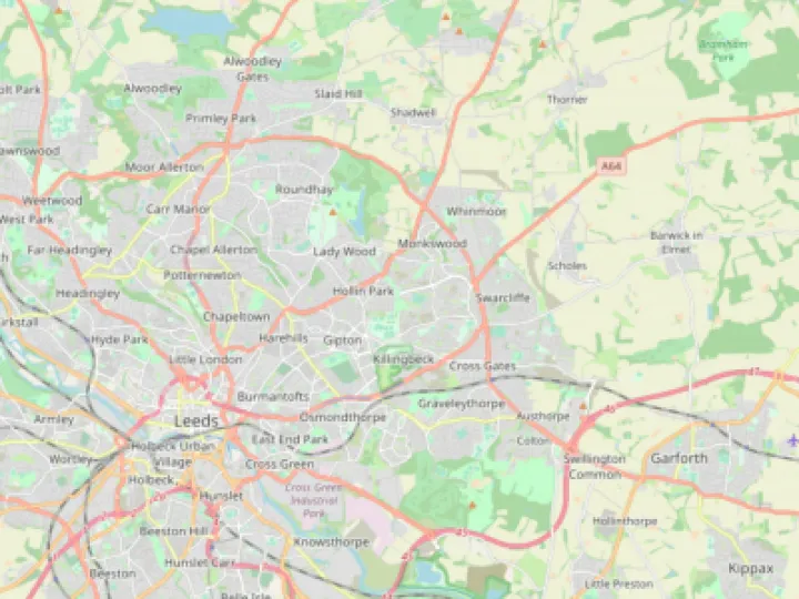 Map showing the location of Leeds (North & East)