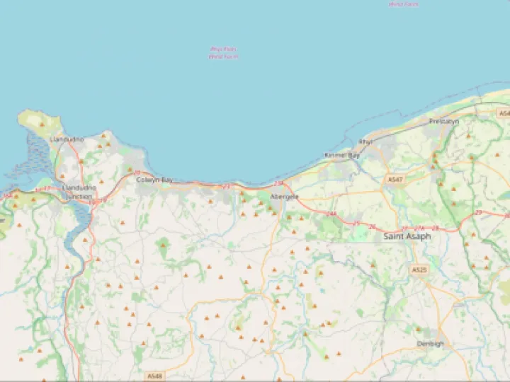 Map showing the location of Conwy & Prestatyn