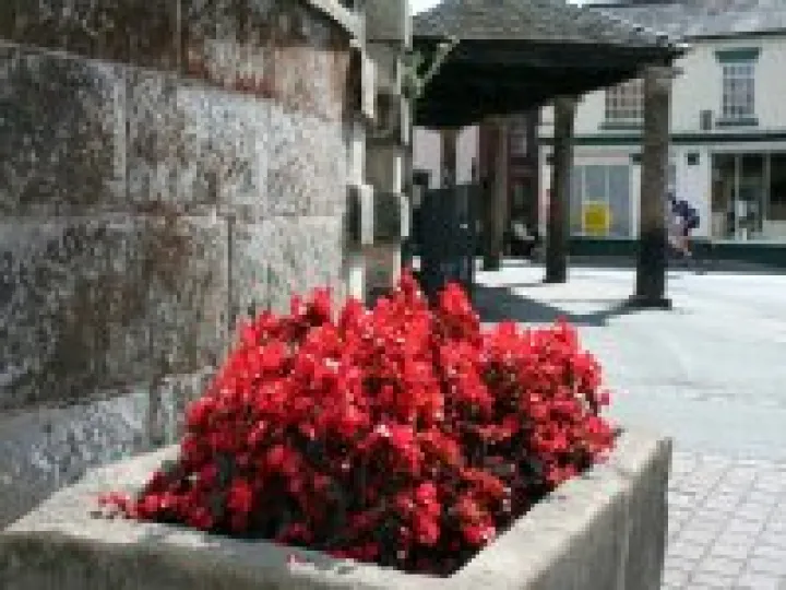 ADAS stone planters near Buttermarket